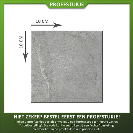 Natuursteenvoordelig Keramische tuintegel Lani Grijs 60x60x3 cm