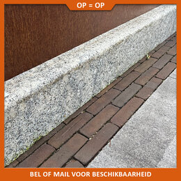 Natuursteenvoordelig Opsluitband graniet met ronde randafwerking 100x20x8 cm