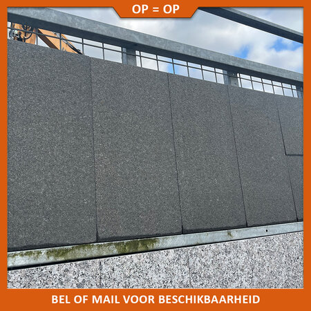 Natuursteenvoordelig Tuintegel graniet black gevlamd geborsteld 30x60x2 cm