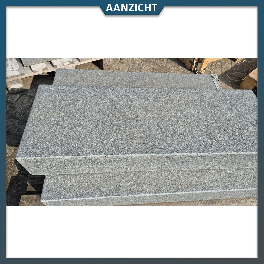 Gran-Gran 96枚 Traptrede graniet antraciet Gevlamd 100x35x15 cm