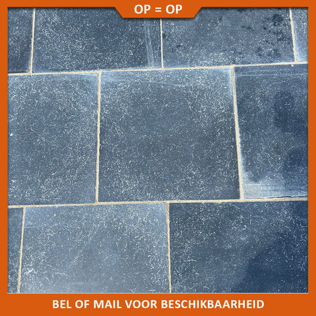 Natuursteenvoordelig Hardsteen tegel gezoet + getrommeld 56x56x1,5 cm