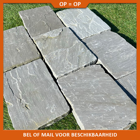 Natuursteenvoordelig Bestrating Kandla Grey Platines 3-5 cm dik - Actie