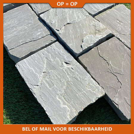 Natuursteenvoordelig Bestrating Kandla Grey Platines 3-5 cm dik - Actie