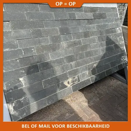 Natuursteenvoordelig Waalformaat Indisch basalt 20x5x5 cm gezoet + getrommeld