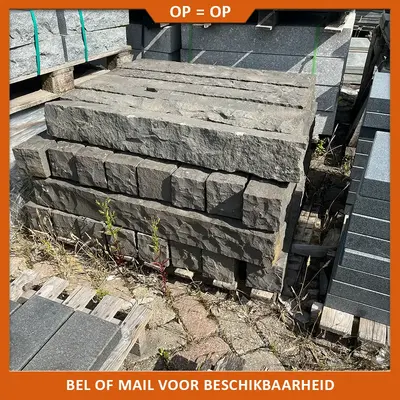 Natuursteenvoordelig Palissade Vietnamees Basalt 12x12 cm