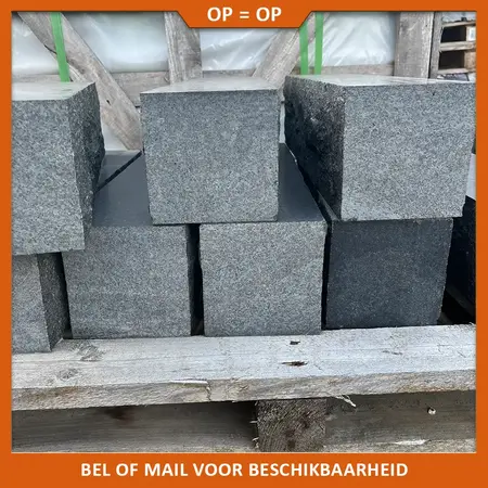Natuursteenvoordelig Basalt G684 stapelblokken 50x12x12 cm - breukruw