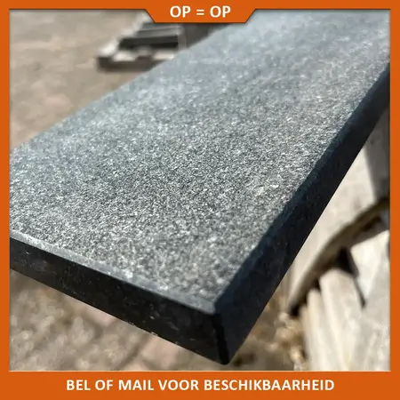 Natuursteenvoordelig Vijverrand Indisch graniet - Absolute Black  100x12x2 cm