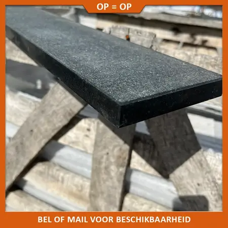 Natuursteenvoordelig Vijverrand Indisch graniet - Absolute Black  100x12x2 cm