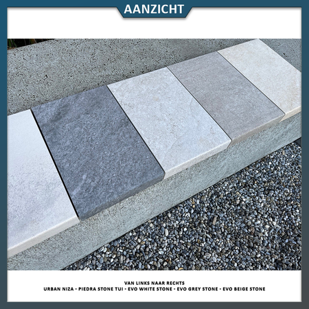 Natuursteenvoordelig Keramische Zwembadrand Evolution Grey Stone