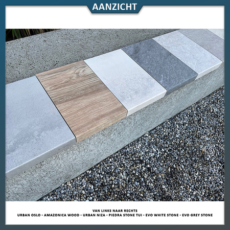 Natuursteenvoordelig Keramische Zwembadrand Evolution White Stone