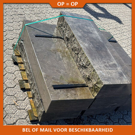 Natuursteenvoordelig Partij Chinees hardsteen traptrede 100x35x15 cm + 1 lange zijde breukruw