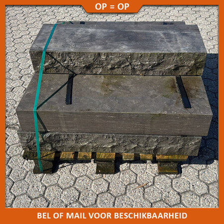 Natuursteenvoordelig Partij Chinees hardsteen traptrede 100x35x15 cm + 1 lange zijde breukruw