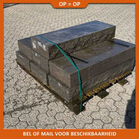 Natuursteenvoordelig Partij Chinees hardsteen traptrede 100x35x15 cm + 1 lange zijde breukruw