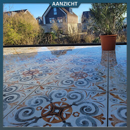 Natuursteenvoordelig Keramische terrastegel Fruhling Dekore Lilie 61x61x2 cm