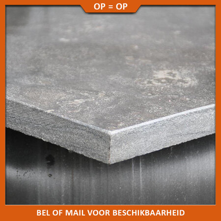Natuursteenvoordelig Tuintegel Chinees hardsteen gezoet met facet 50x50x4 cm Opruiming