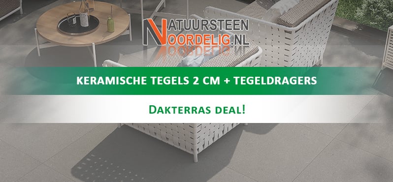 Alles-in-één: Keramische tegels 2 cm én tegeldragers met extra korting
