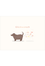 LETTERART - Grafik Werkstatt A Touch of Humor: An adorable dachshund brings joy to the birthday with a humorous streamer surprise
