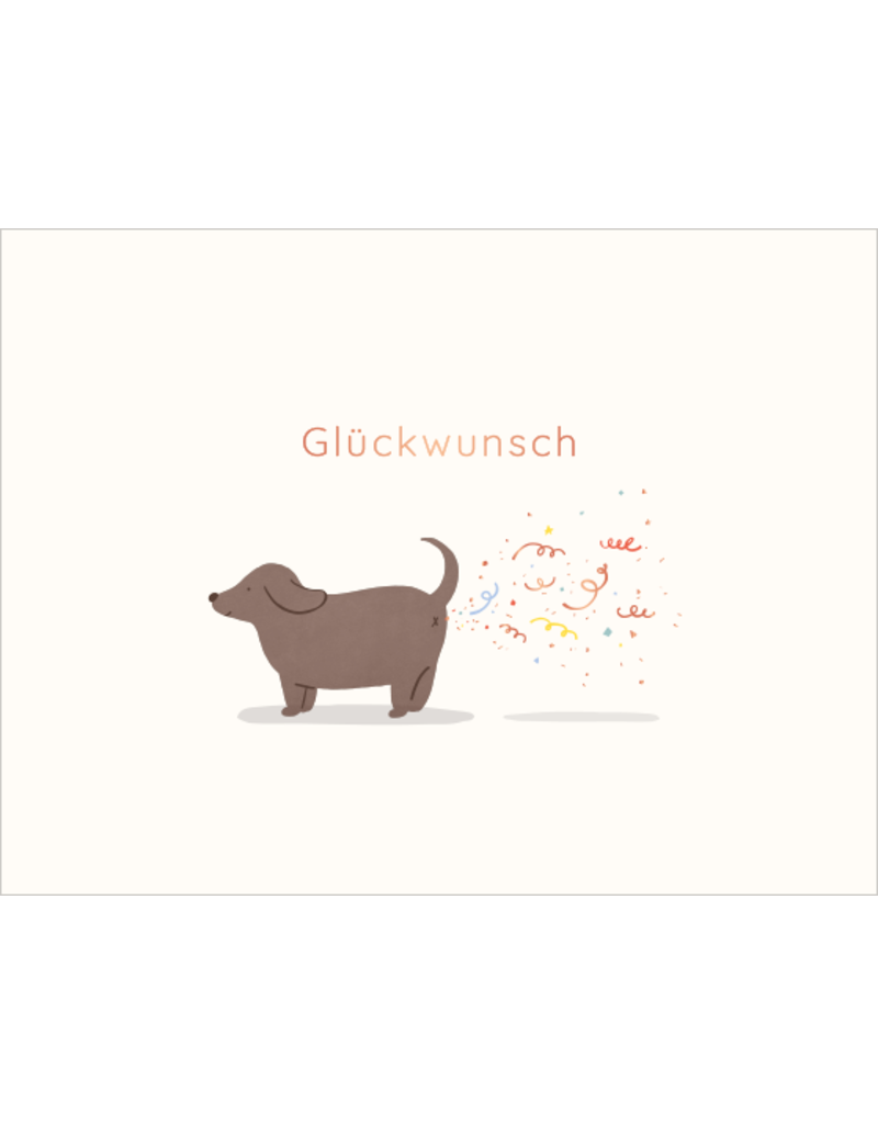 LETTERART - Grafik Werkstatt A Touch of Humor: An adorable dachshund brings joy to the birthday with a humorous streamer surprise