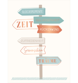 LETTERART - Grafik Werkstatt Greeting Card: "Signpost to Happiness"