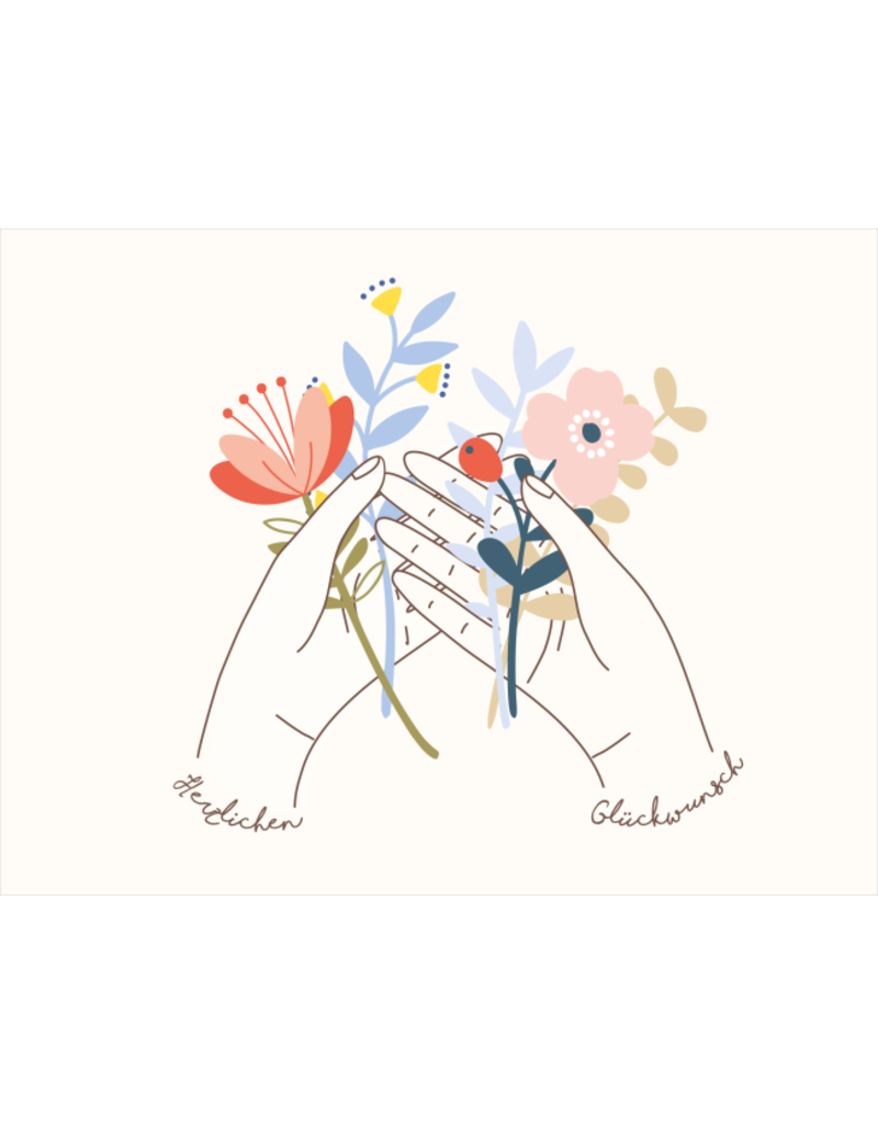 LETTERART - Grafik Werkstatt Greeting Card: "A Bouquet picked by Gentle Hands"