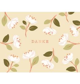 LETTERART - Grafik Werkstatt Grußkkarte: Danke mit Blumen