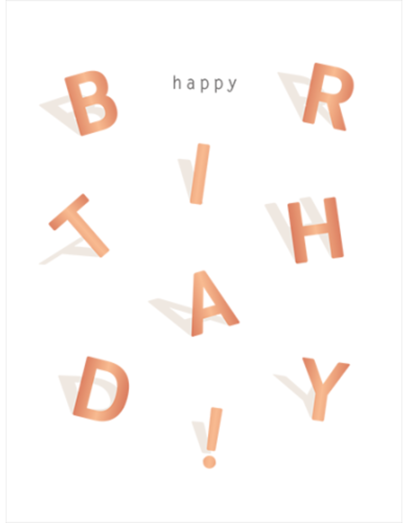 LETTERART - Grafik Werkstatt Birthday Greeting Card: Happy Birthday - 3D Letters