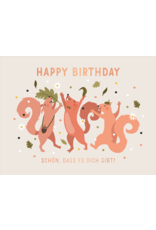 LETTERART - Grafik Werkstatt Geburtstagskarte: Happy Birthday - Eichhörnchen-Party