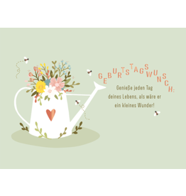 LETTERART - Grafik Werkstatt Birthday Greeting Card: Watering Can