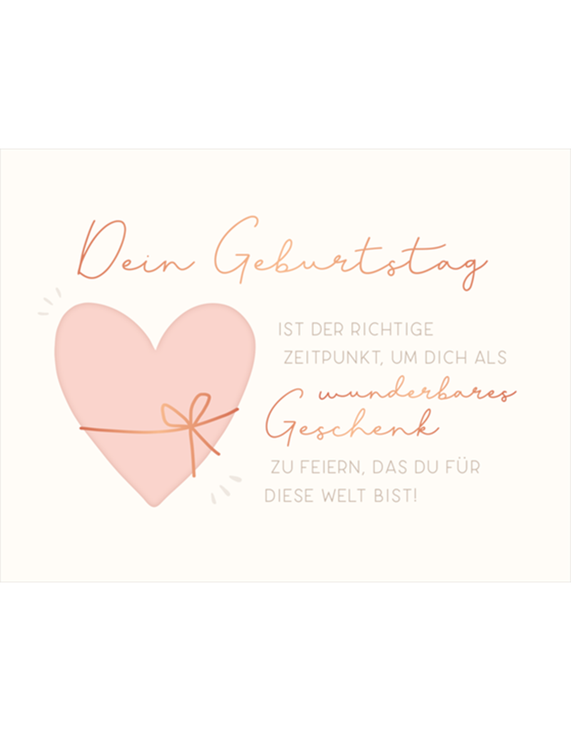 LETTERART - Grafik Werkstatt Birthday Greeting Card: Heart - Your Birthday