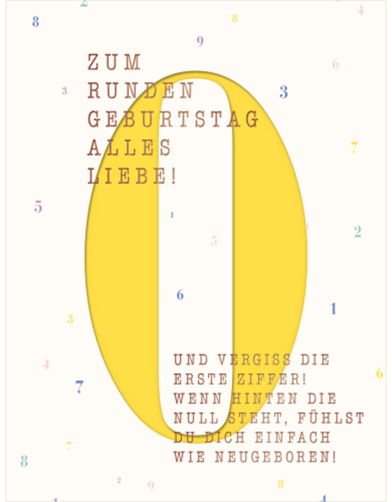 LETTERART - Grafik Werkstatt Geburtstagskarte: Zum runden Geburtstag: Wie ein Neuanfang!