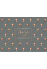 LETTERART - Grafik Werkstatt Birthday Greeting Card: Wine Glasses