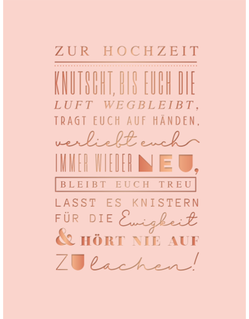 LETTERART - Grafik Werkstatt Hochzeitskarte: Poetische Glückwünsche