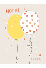 LETTERART - Grafik Werkstatt Birthday Greeting Card Balloons: Hoch sollst du leben