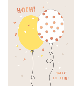 LETTERART - Grafik Werkstatt Birthday Greeting Card: Hoch sollst du leben