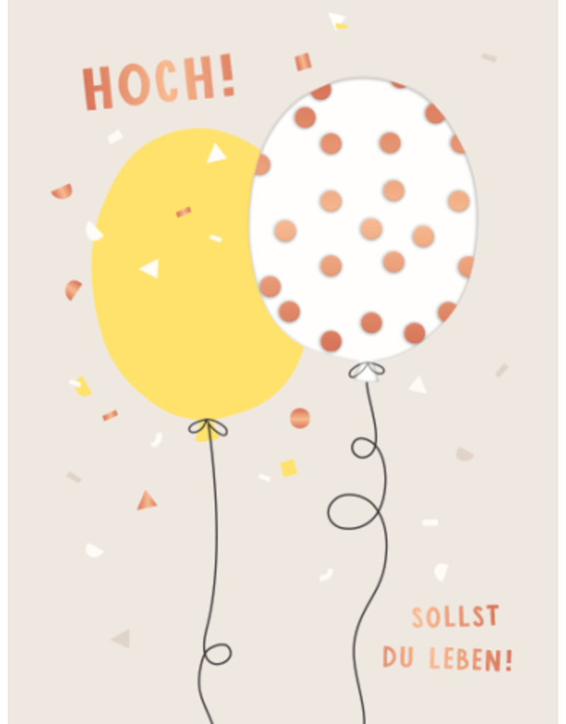 LETTERART - Grafik Werkstatt Birthday Greeting Card Balloons: Hoch sollst du leben