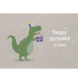 LETTERART - Grafik Werkstatt Humorvolle Geburtstagskarte: Party-Dino
