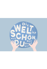 LETTERART - Grafik Werkstatt Birthday Greeting Card: Globe with Dedication