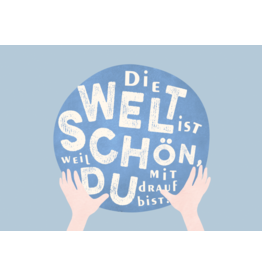LETTERART - Grafik Werkstatt Geburtstagskarte: Weltkugel mit Widmung