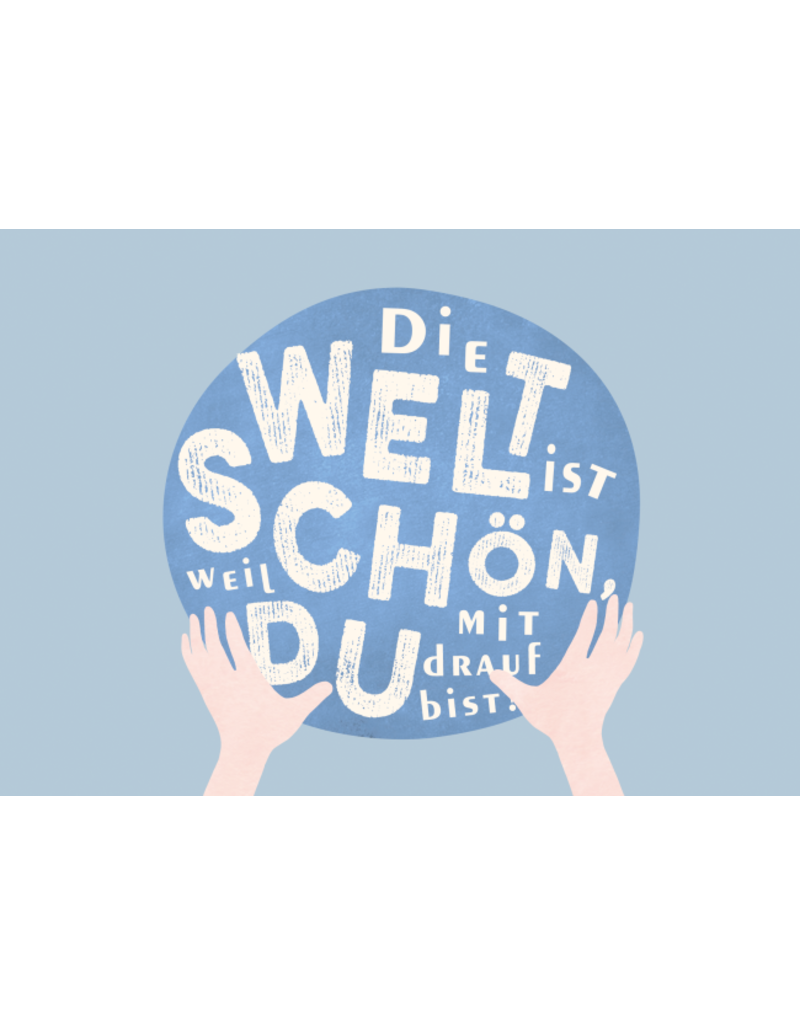 LETTERART - Grafik Werkstatt Birthday Greeting Card: Globe with Dedication