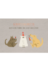 LETTERART - Grafik Werkstatt Humorvolle Geburtstagskarte: Tierische Geburtstagsfeier - Keine Termine und leicht einen sitzen