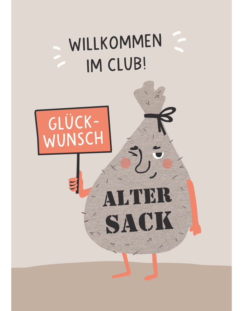 LETTERART - Grafik Werkstatt Humorous Birthday Greeting Card: Old Bag - Welcome to the Club!