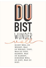 LETTERART - Grafik Werkstatt Birthday Greeting Card: Du bist wundervoll