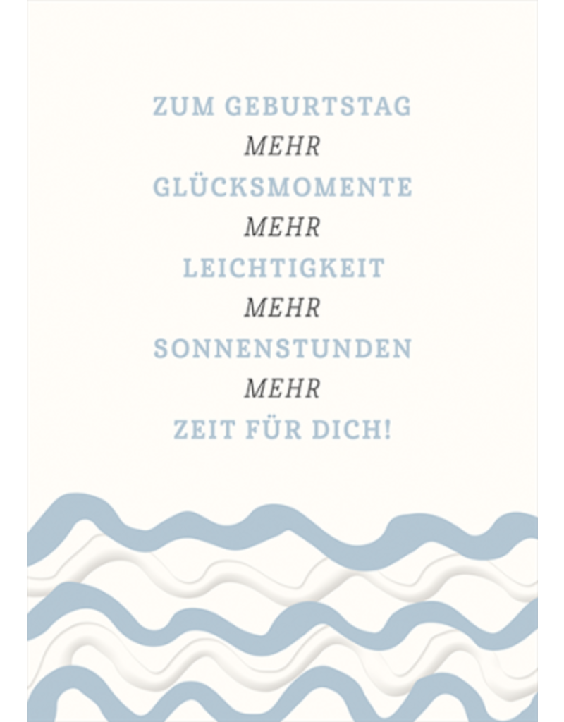 LETTERART - Grafik Werkstatt Geburtstagskarte:  Geburtstagswünsche - Glück und Leichtigkeit