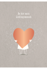 LETTERART - Grafik Werkstatt Grußkarte:  Lieblingsmensch mit Herz