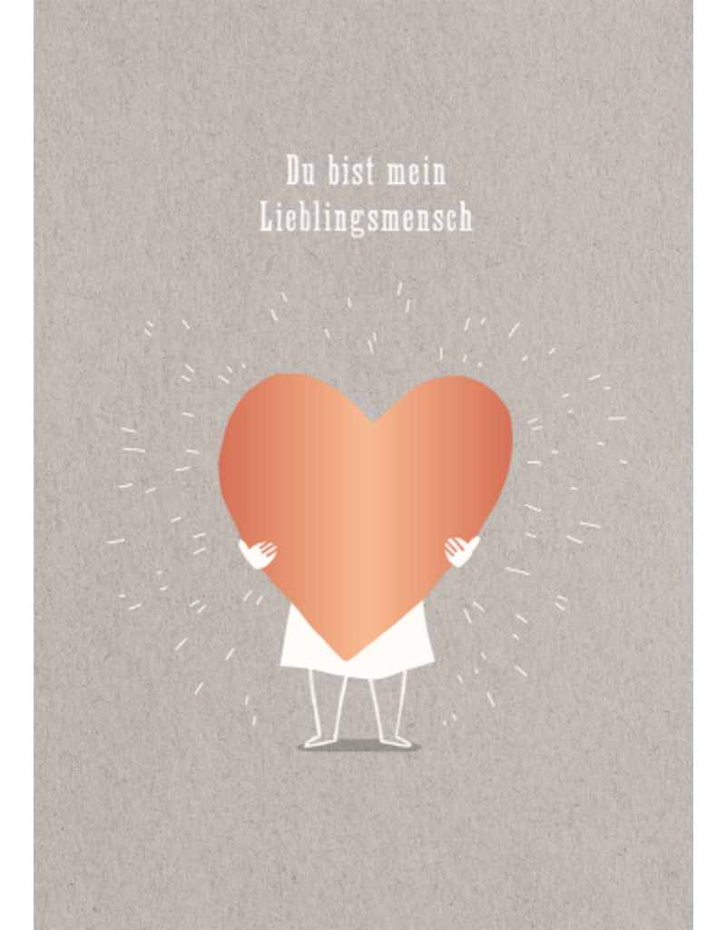 LETTERART - Grafik Werkstatt Grußkarte:  Lieblingsmensch mit Herz