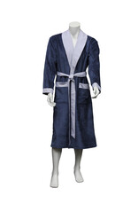 TAVO Eleganter Herren-Bademantel aus weichem Velour mit klassischem Schalkragen - Ein luxuriöses Designstück