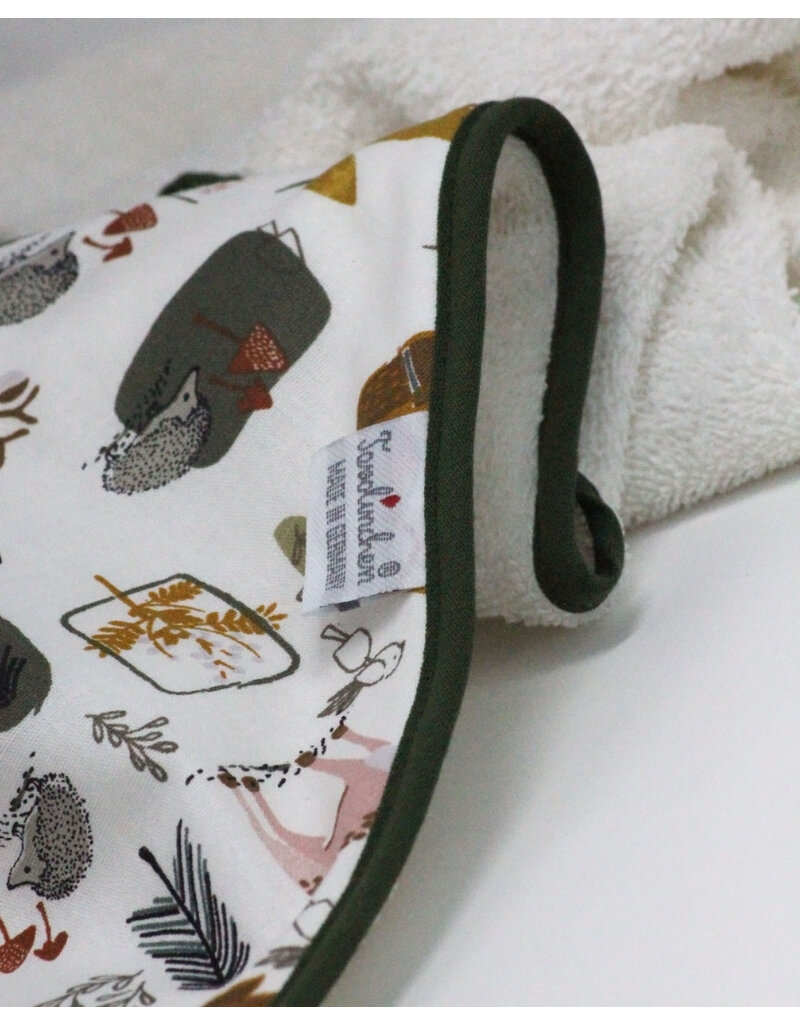 Tavolinchen Hooded Towel »Forest Friends« | Charming Design with Adorable Woodland Animals for Little Nature Lovers | 100% Cotton, 100 x 100 cm