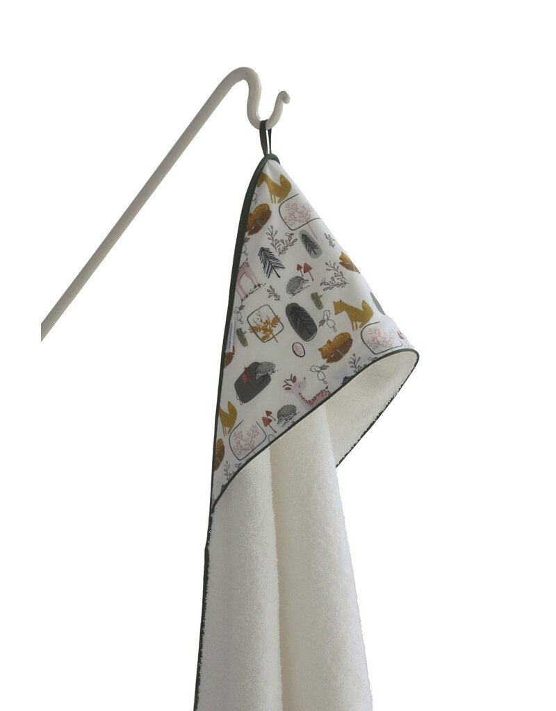 Tavolinchen Hooded Towel »Forest Friends« | Charming Design with Adorable Woodland Animals for Little Nature Lovers | 100% Cotton, 100 x 100 cm