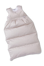 Tavolinchen Down sleeping bag with a fine polka dot pattern made from luxurious Schlossberg fabric
