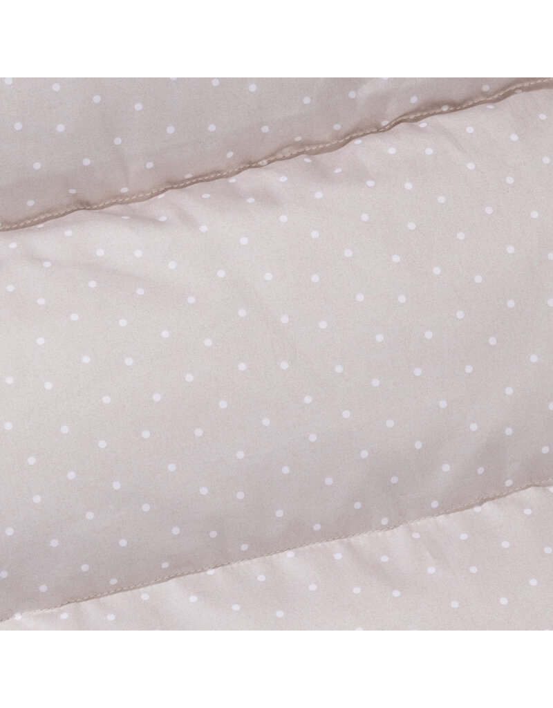 Tavolinchen Down sleeping bag with a fine polka dot pattern made from luxurious Schlossberg fabric